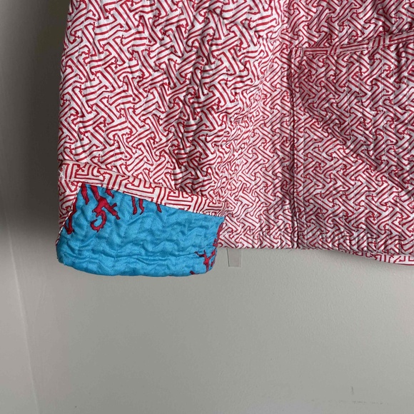 Patty Kim Women's Coral Pattern  Asian Kimono Inspired Reversible‎ Jacket M - Picture 9 of 11